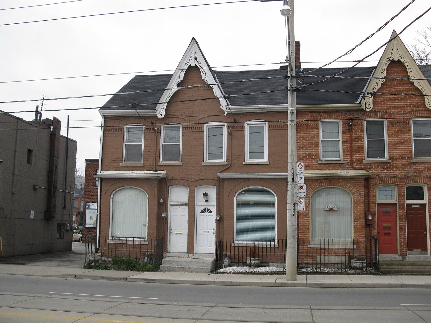 Victorian brick houses near Queen Street East, Toronto