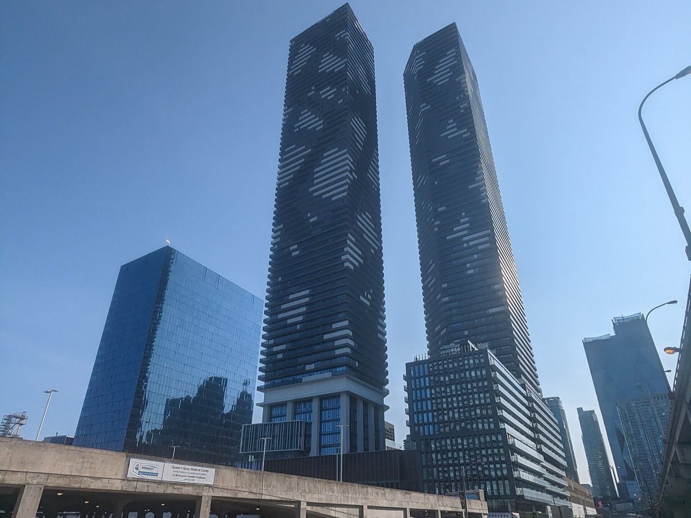 New residential highrise towers near Lake Shore Boulevard, Toronto